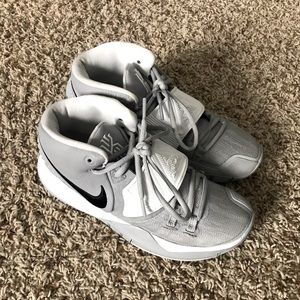 Kyrie Irving Grey and White Basketball Shoes